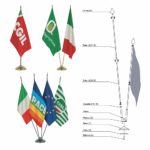 Basamento Istituzionale Portabandiera da interno 1/5 posti DRIPPY
